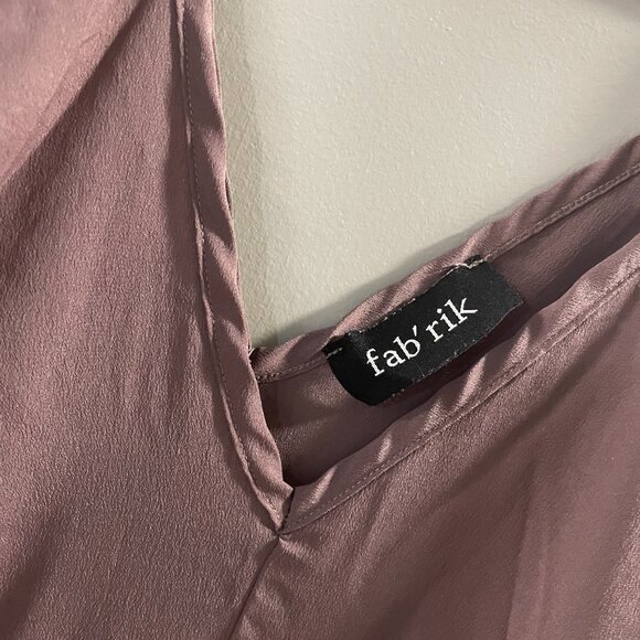 Fab'rik Casual Strappy V Neck Mauve Maxi Flowy Dress Size M Love Stitch Style - Picture 6 of 8